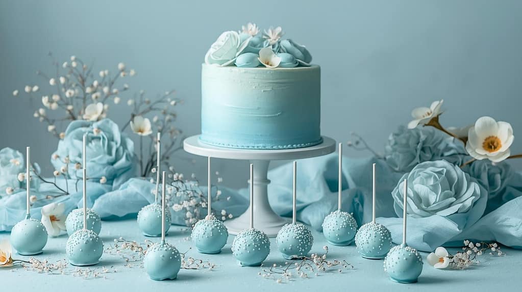 Eisblaue Cakepops