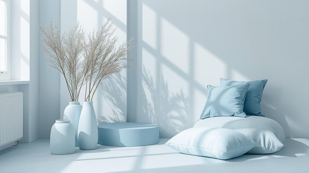 Eisblaues Interieur