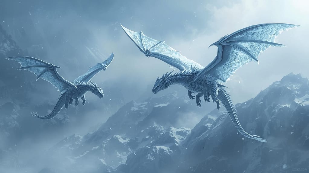 Eisblaue Drachen