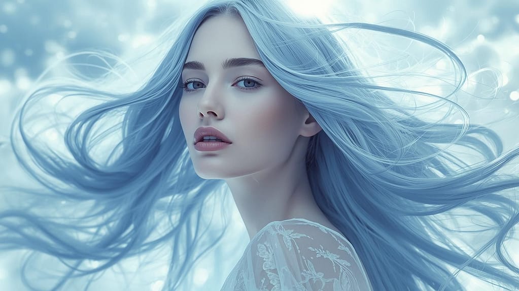 Eisblaue Frisuren