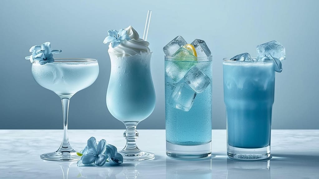 Eisblaue Mocktails