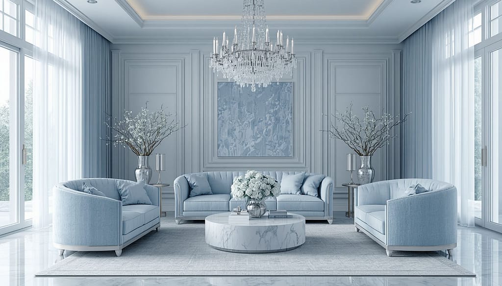 Eisblaue Wohnzimmer