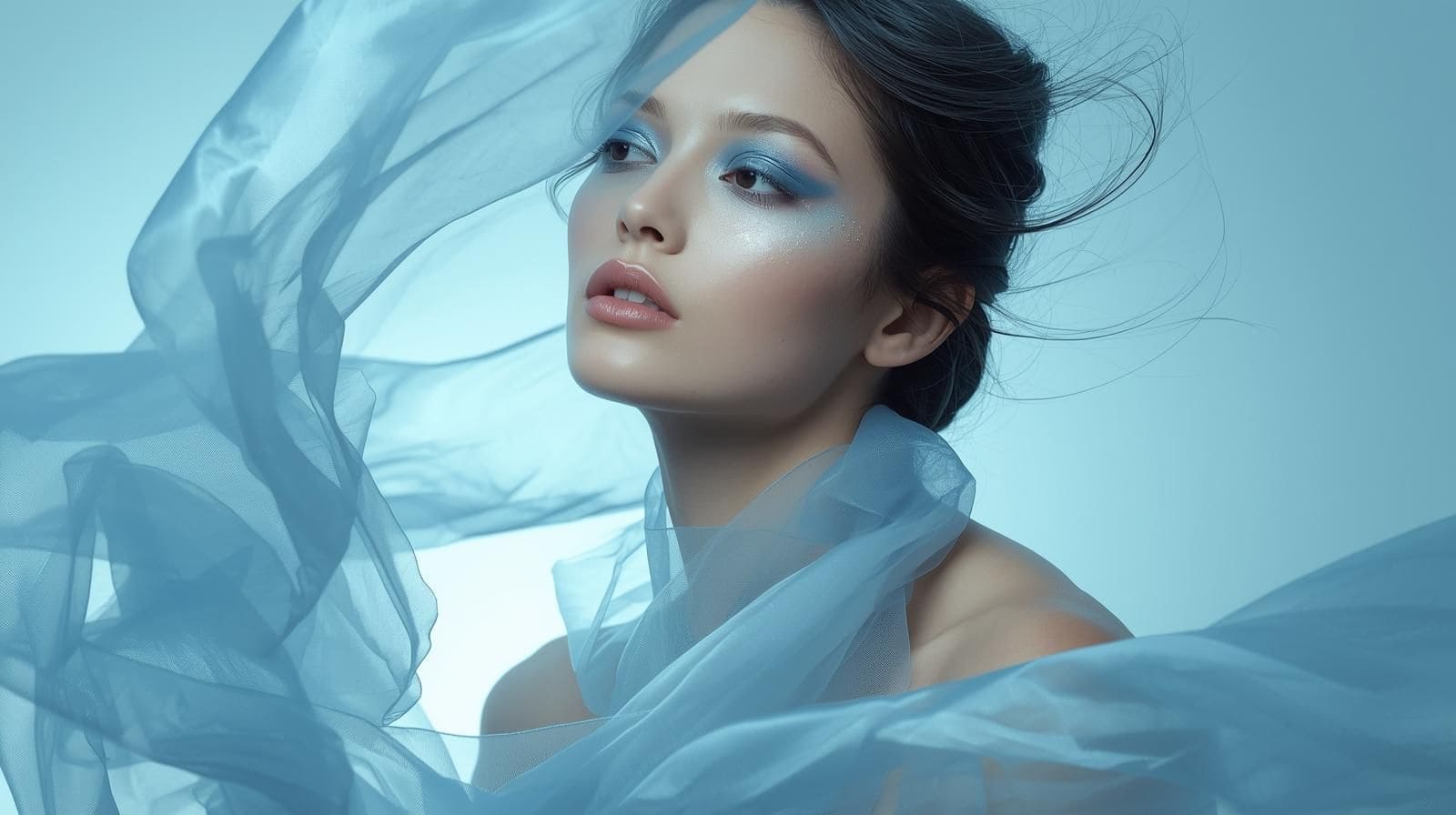 Eisblaues Make Up