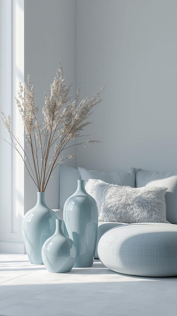 Eisblaues Interieur Styling