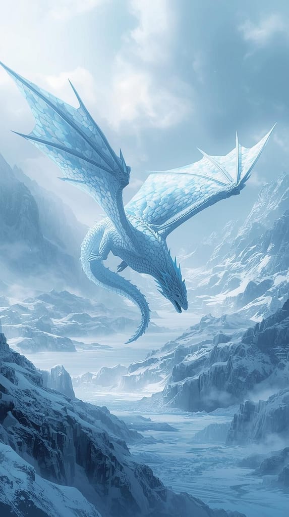 Eisblauer Drache