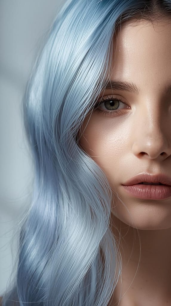 Eisblaue Haare