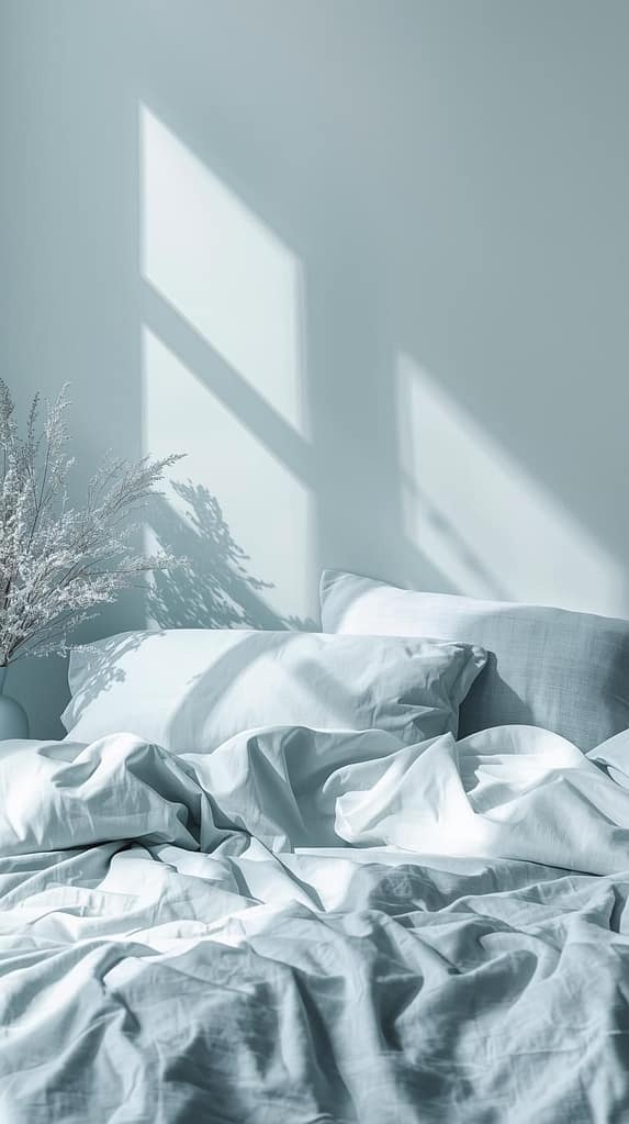 Eisblaues Schlafzimmer