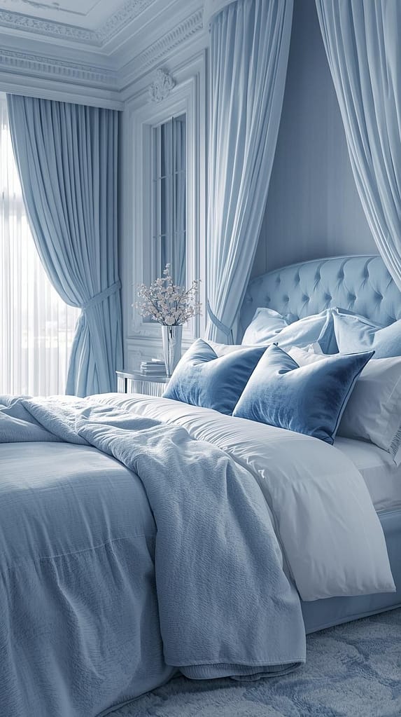Eisblaue Schlafzimmer Inspiration