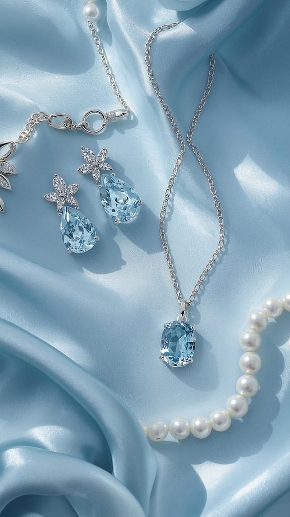Eisblauer Brautschmuck