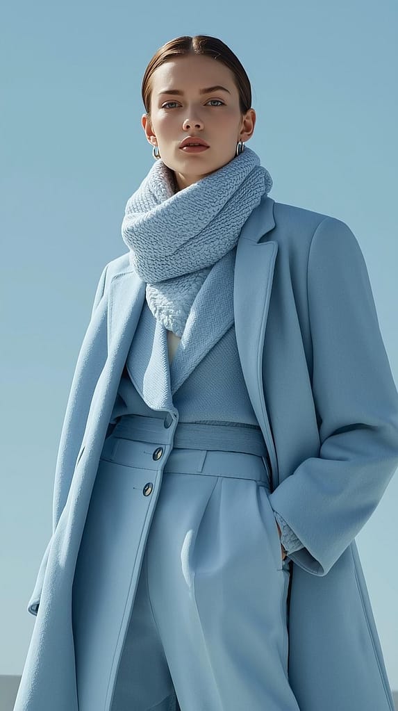 Eisblaues Winter Outfit