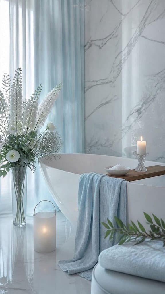Eisblaue Kerzen fürs Home Spa