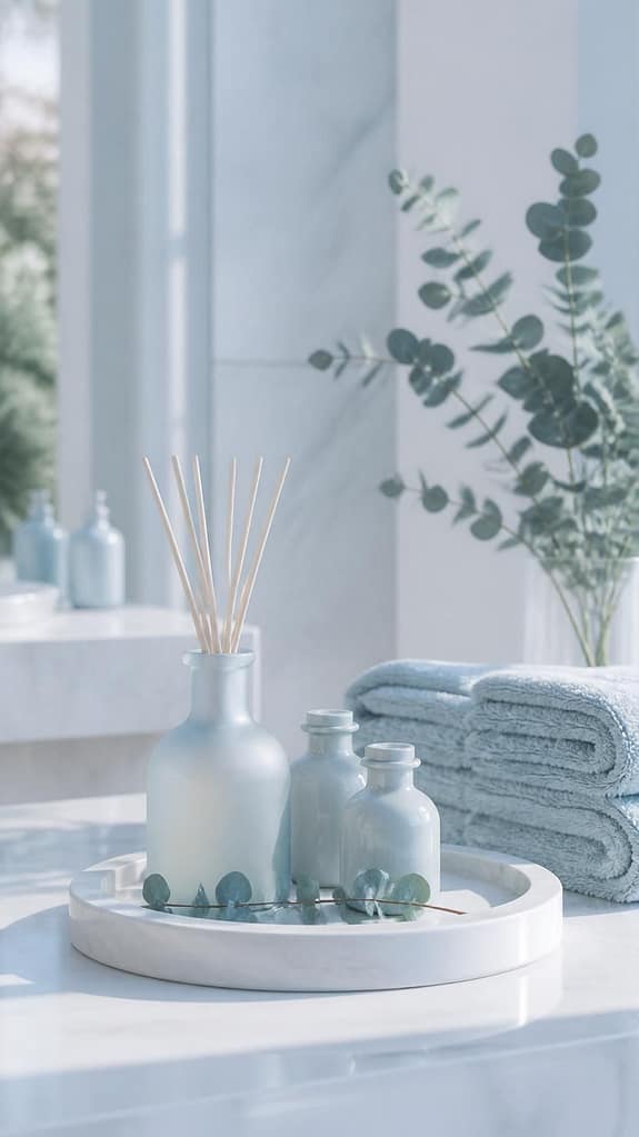 Öle und Diffusor für das eisblaue Home Spa