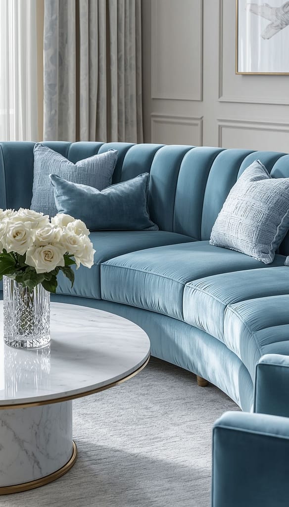 Eisblaues Sofa