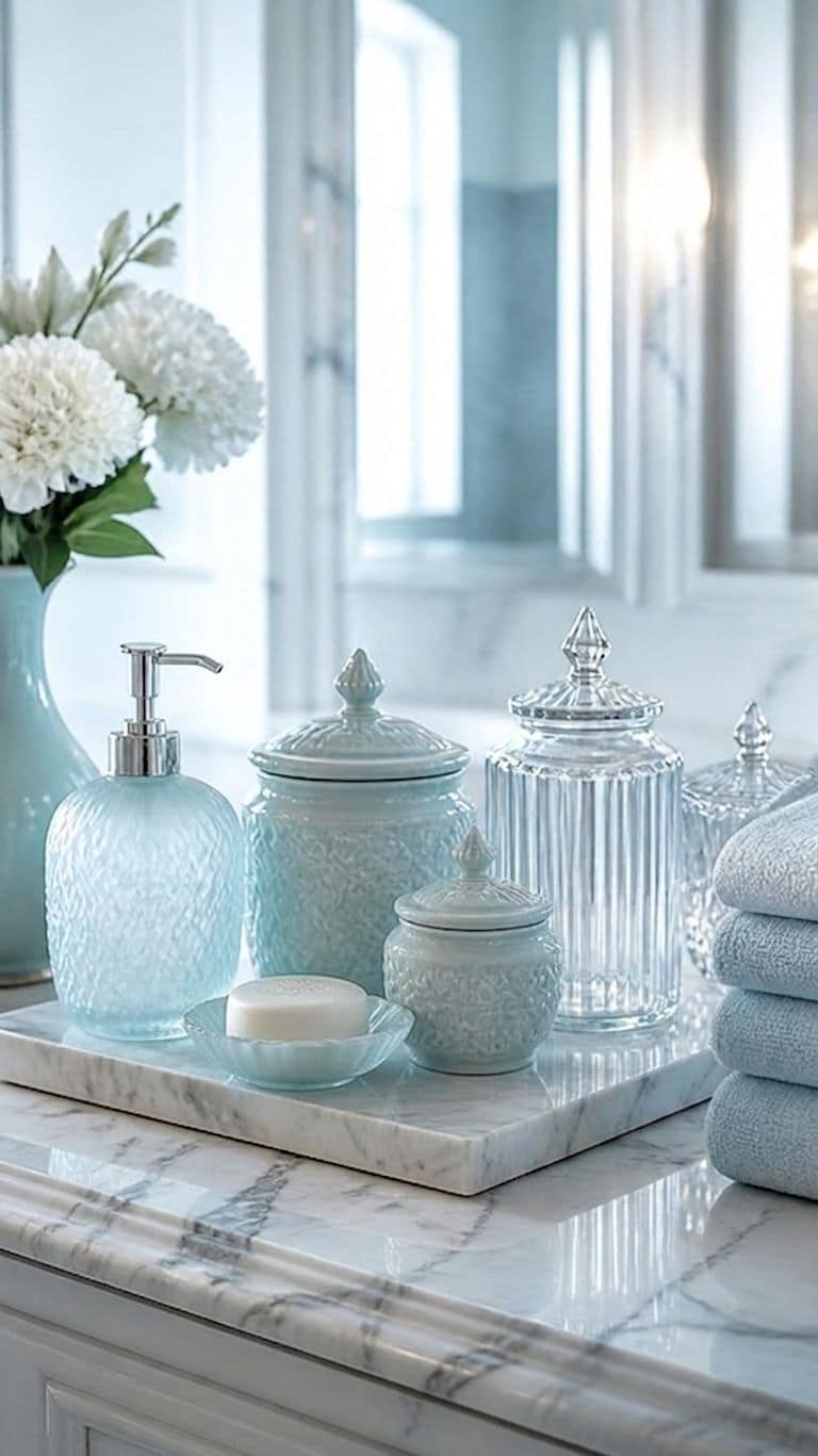 Eisblaue Accessoires fürs Home Spa