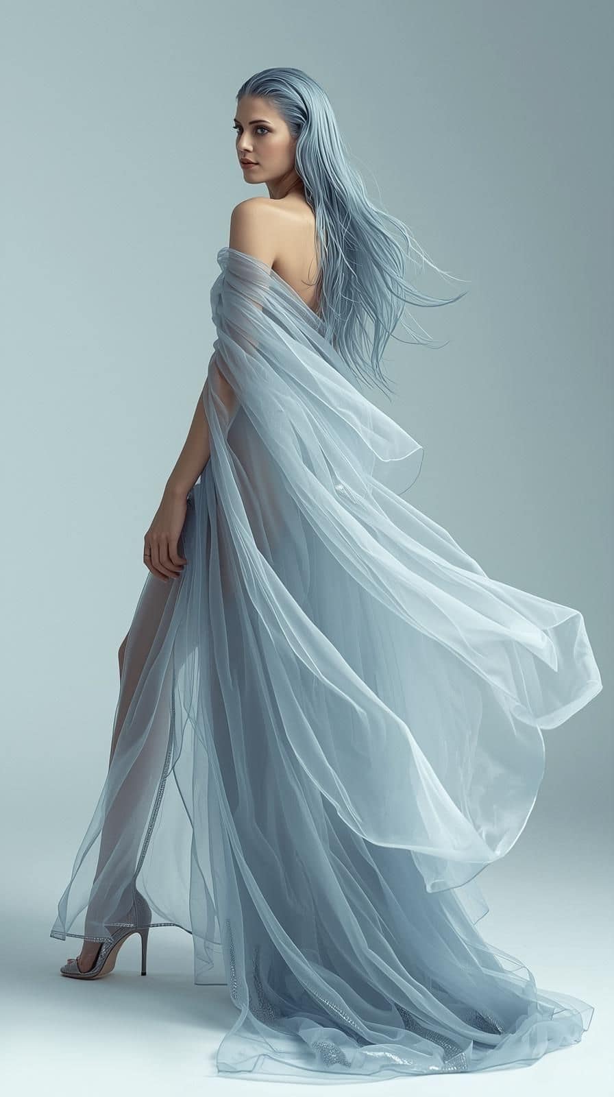 Eisblaue High Fashion
