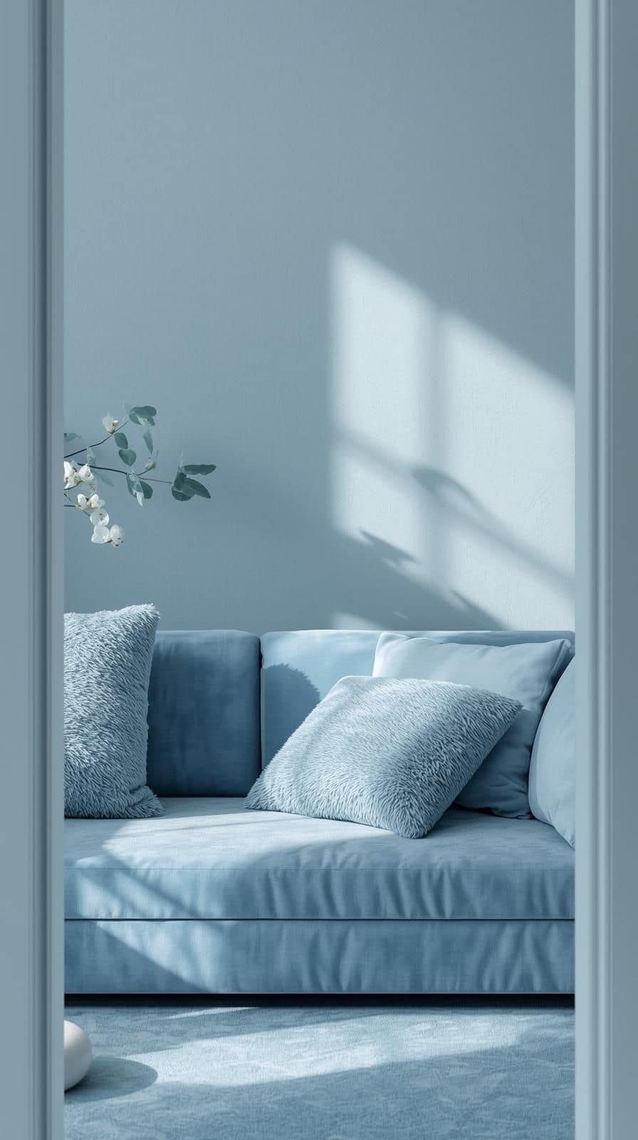 Eisblau in Raum und Interior