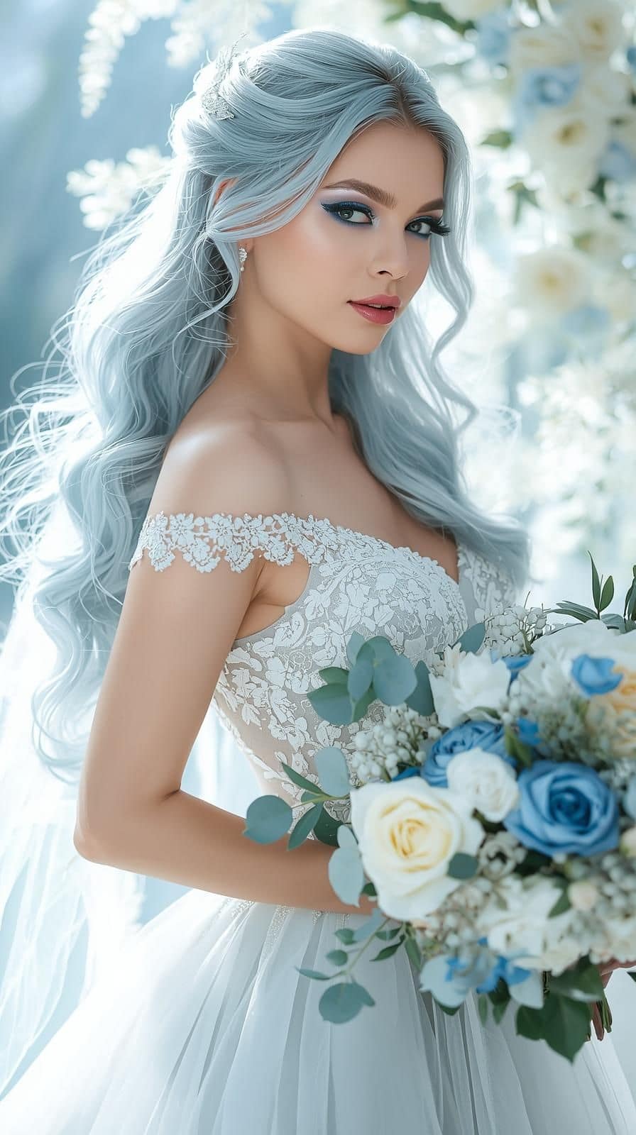 Eisblaues Braut Make Up