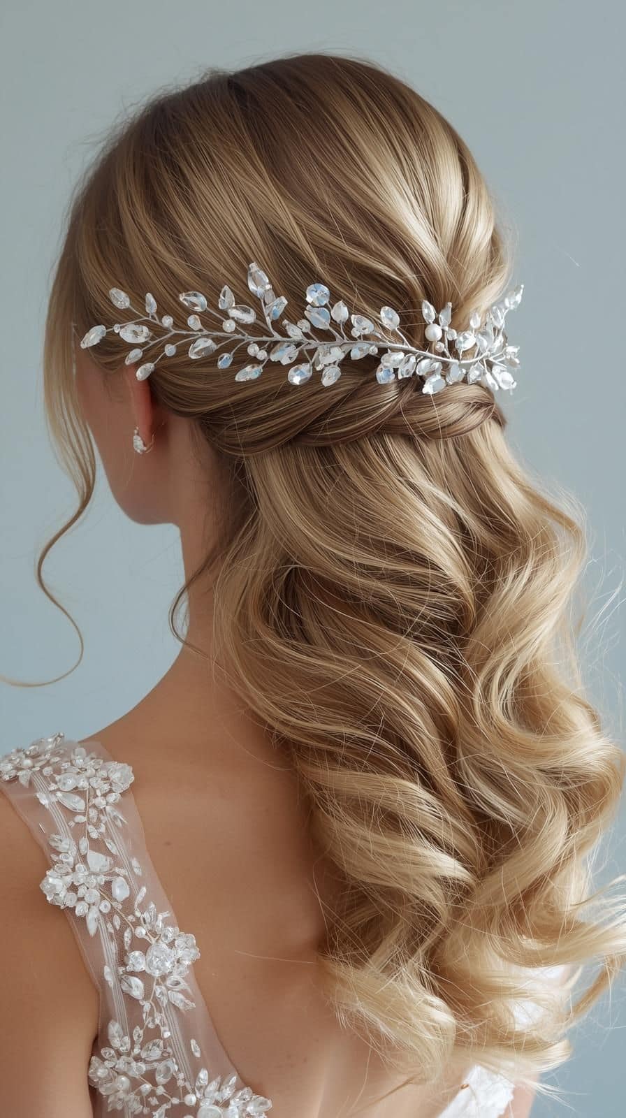 Eisblaue Haaraccessoires für die Braut